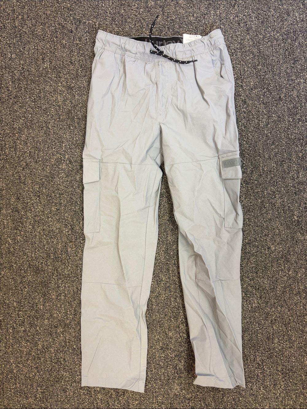 Hurley Light Gray Cargo Jogger Pants for Kids